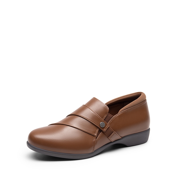 Ascenelle Ergonomic Slip-On Vegan Leather Flats - TAN -  0