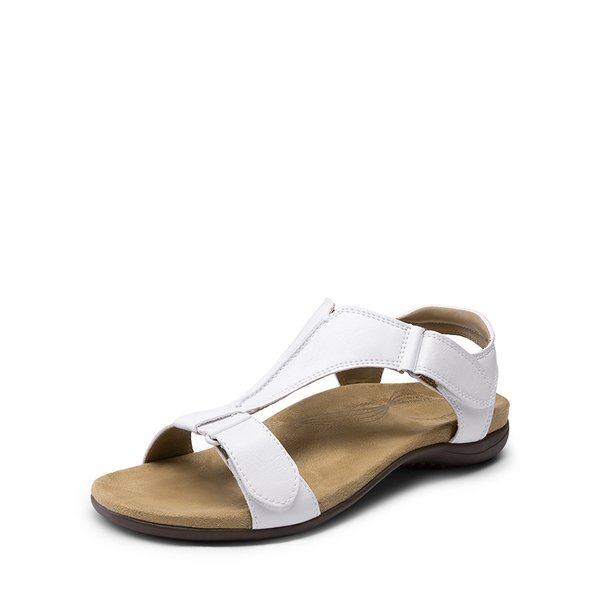 Adjustable Strap Arch Support Flat Sandals - WHITE -  0