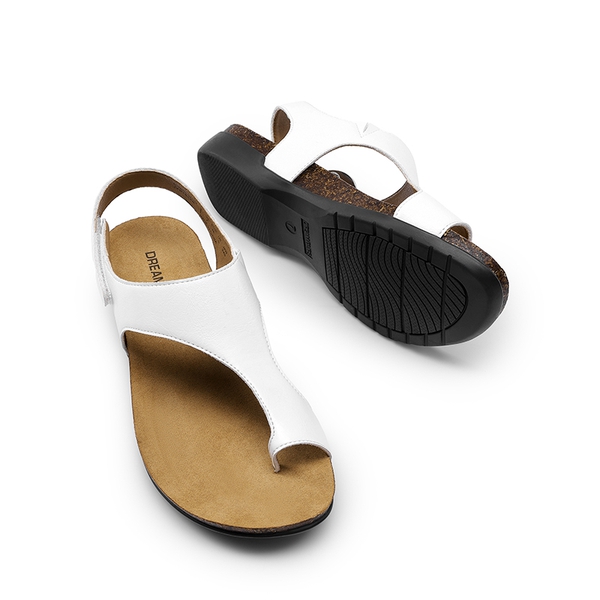 Dressy Thong Walking Flat Sandals - WHITE - 4