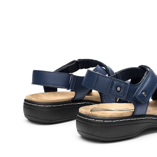 Comfortable Adjustable Strap Vegan Sandals - NAVY - 2