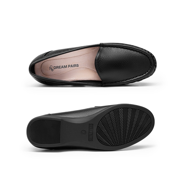 Comfortable Foldable Slip on Loafers - BLACK - 4