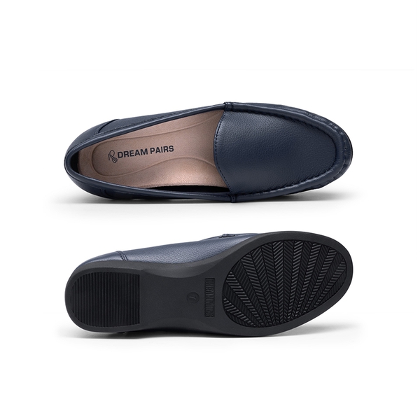 Comfortable Foldable Slip on Loafers - NAVY - 4