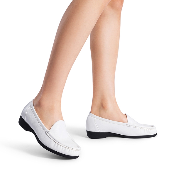 Comfortable Foldable Slip on Loafers - WHITE - 6