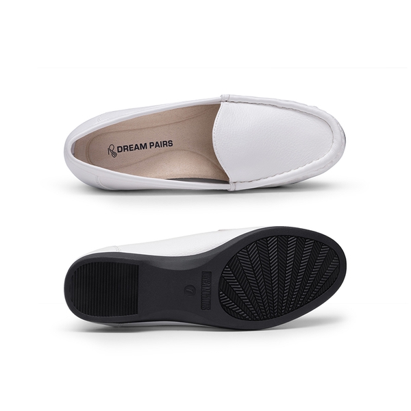 Comfortable Foldable Slip on Loafers - WHITE - 4