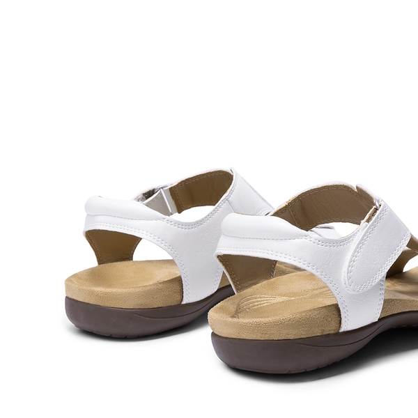 Adjustable Strap Arch Support Flat Sandals - WHITE - 2