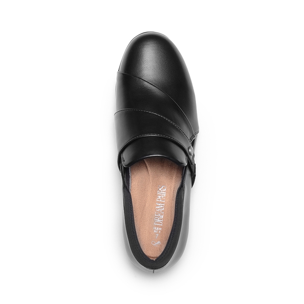 Ergonomic Slip-On Vegan Leather Flats - BLACK - 4
