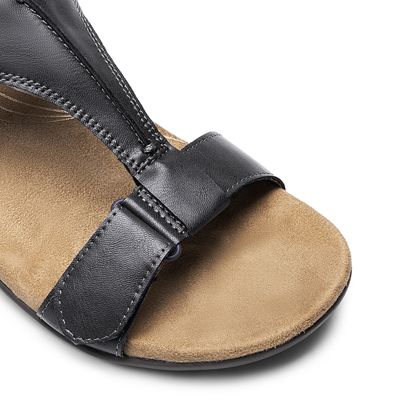 Adjustable Strap Arch Support Flat Sandals - GREY - 5