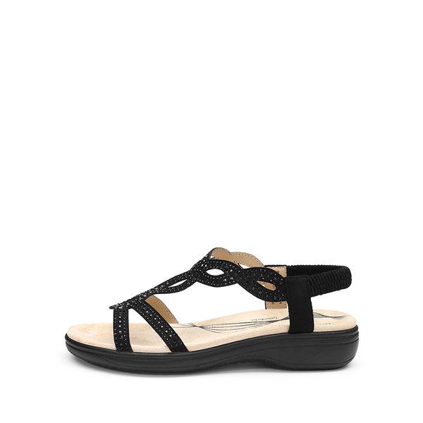 Summer Beach Flat Sandals - BLACK - 1