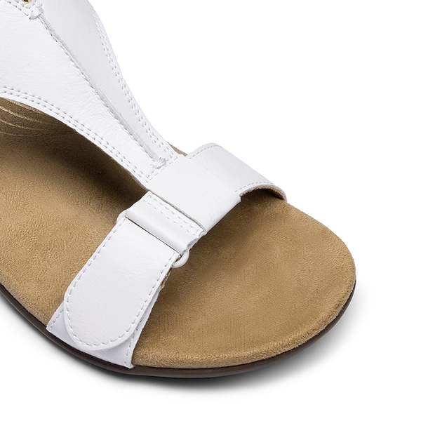 Adjustable Strap Arch Support Flat Sandals - WHITE - 5