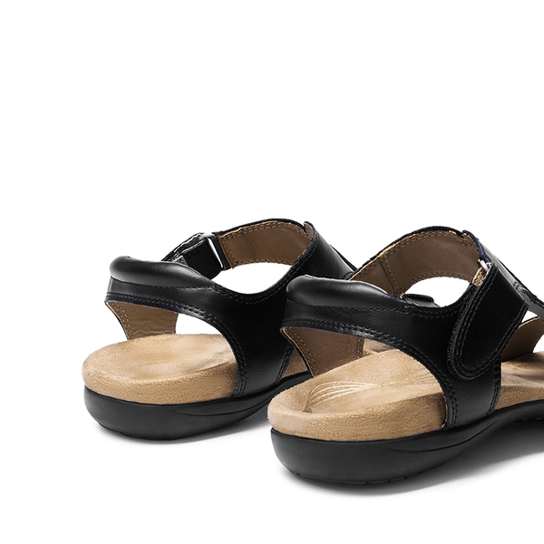 Adjustable Strap Arch Support Flat Sandals - BLACK - 2