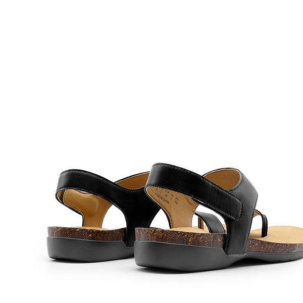Dressy Thong Walking Flat Sandals - BLACK - 2