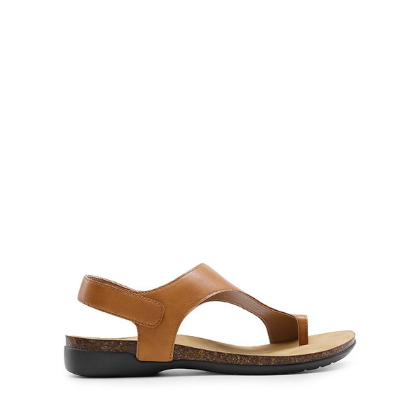 Dressy Thong Walking Flat Sandals - TAN - 1