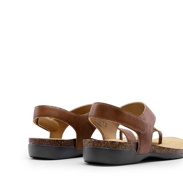 Dressy Thong Walking Flat Sandals - BROWN - 2