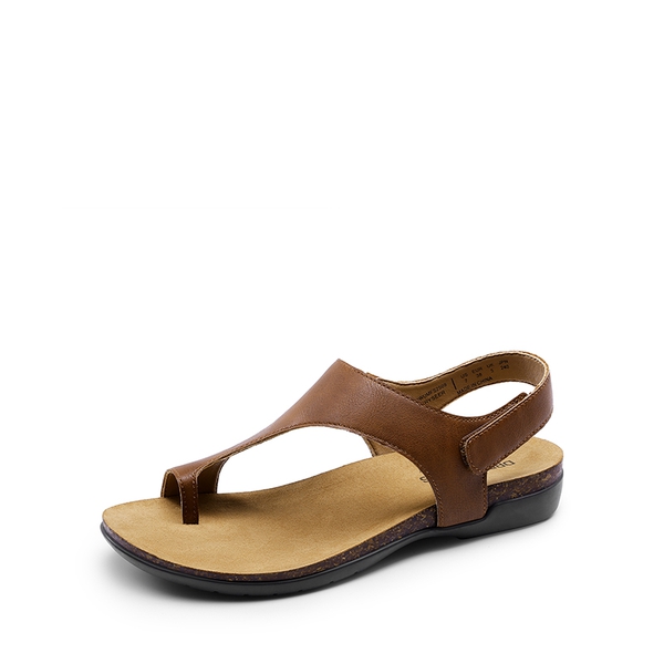 Dressy Thong Walking Flat Sandals - BROWN -  0