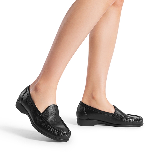 Comfortable Foldable Slip on Loafers - BLACK - 6