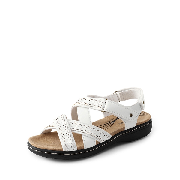 Comfortable Adjustable Strap Vegan Sandals - WHITE -  0