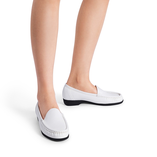 Comfortable Foldable Slip on Loafers - WHITE - 5