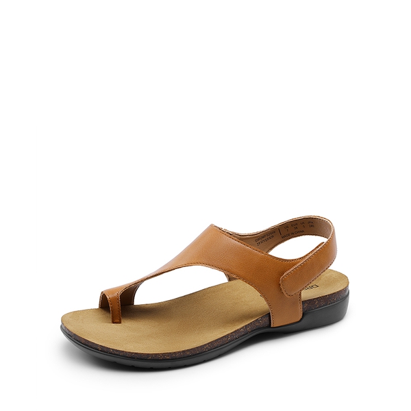 Dressy Thong Walking Flat Sandals - TAN -  0