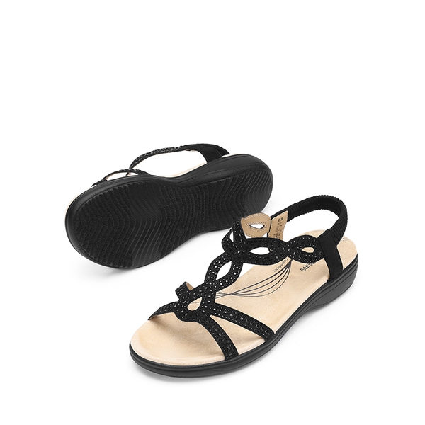 Summer Beach Flat Sandals - BLACK - 2
