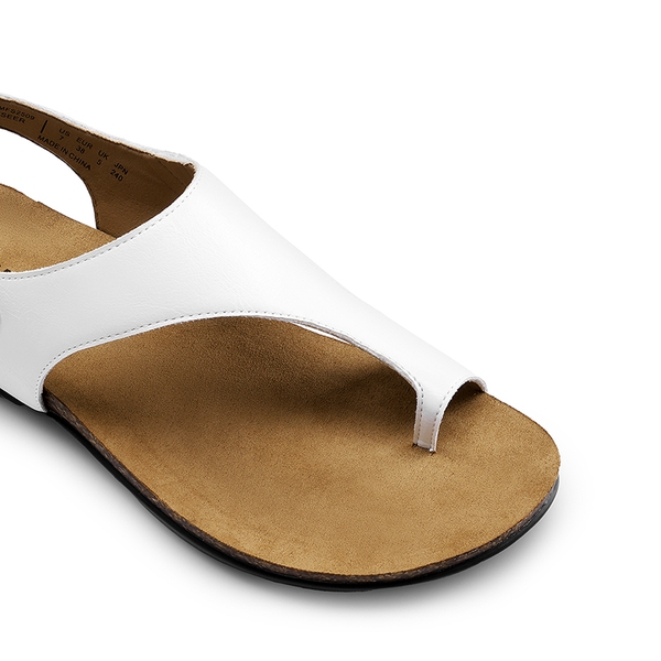 Dressy Thong Walking Flat Sandals - WHITE - 6