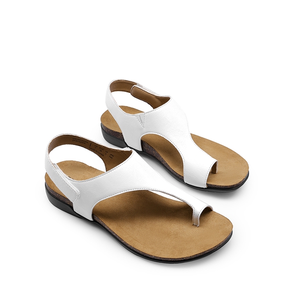 Dressy Thong Walking Flat Sandals - WHITE - 3