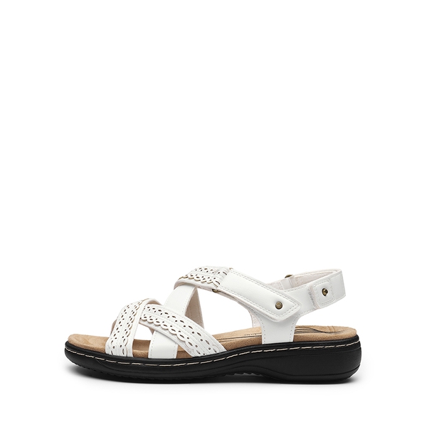 Comfortable Adjustable Strap Vegan Sandals - WHITE - 1
