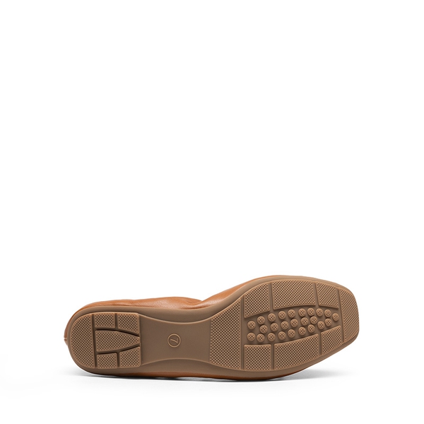 Foldable Square Toe Bow Ballet Flats - BROWN - 5