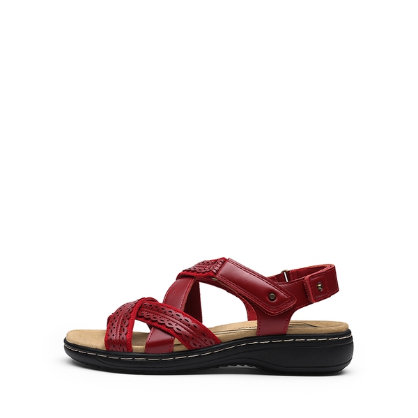 Open Toe Arch Support Flat Sandals - RED - 1