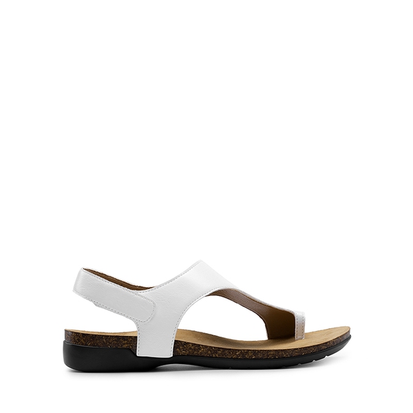 Dressy Thong Walking Flat Sandals - WHITE - 1