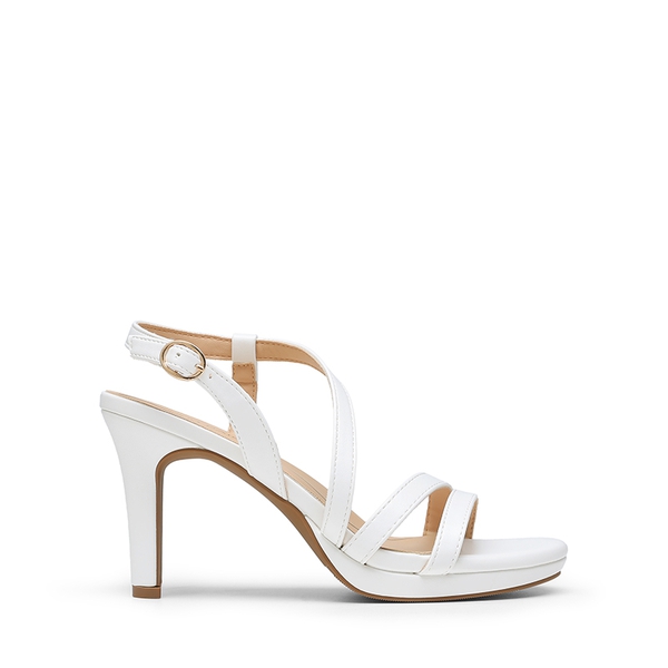 Platform Strappy High Heeled Sandals - WHITE - 3