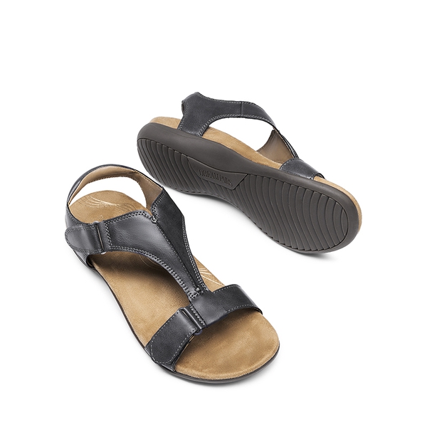 Adjustable Strap Arch Support Flat Sandals - GREY - 4