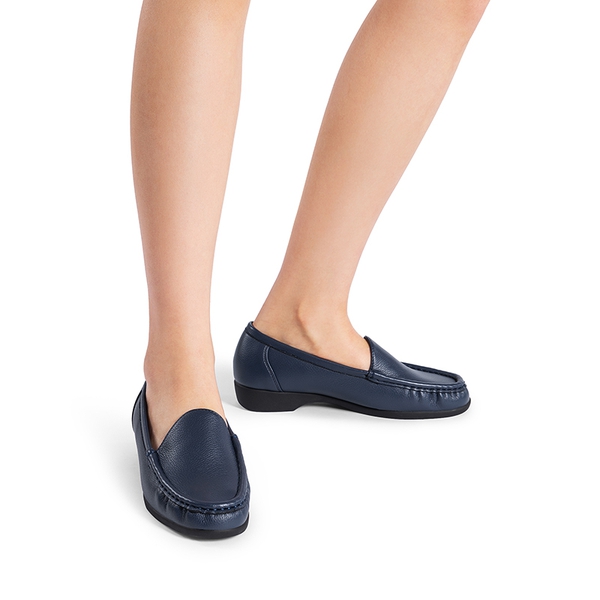 Comfortable Foldable Slip on Loafers - NAVY - 5