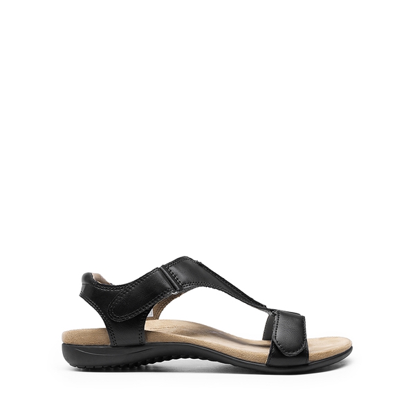 Adjustable Strap Arch Support Flat Sandals - BLACK - 1