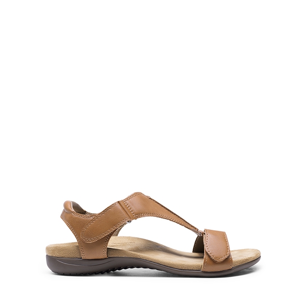 Adjustable Strap Arch Support Flat Sandals - TAN - 1