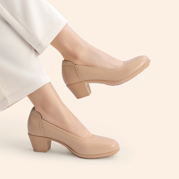 Non-Slip Block Work Pumps - NUDE - 6
