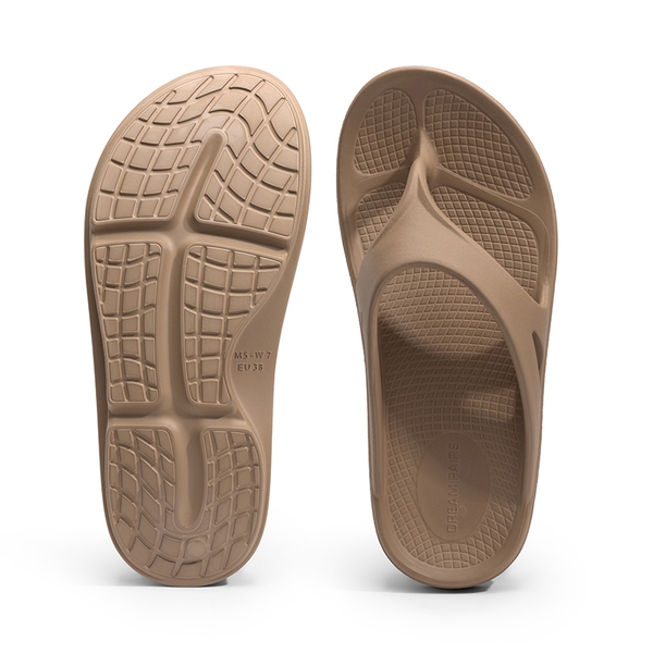 Comfortable Arch Support Flip Flops - TAUPE - 5