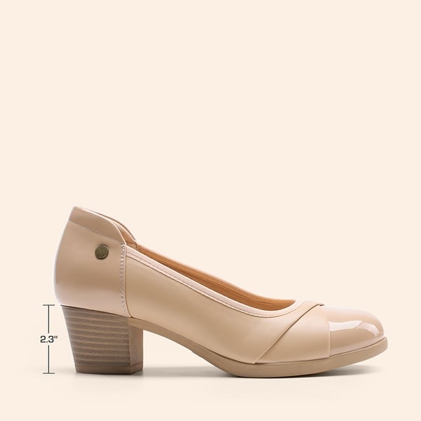 Memory Foam Low-Heeled Pumps - NUDE - 1