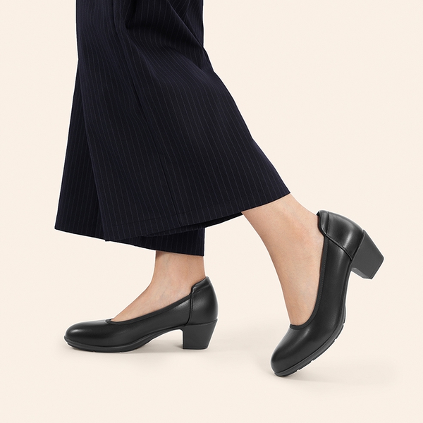 Ascenelle Non-Slip Block Work Pumps - BLACK - 7