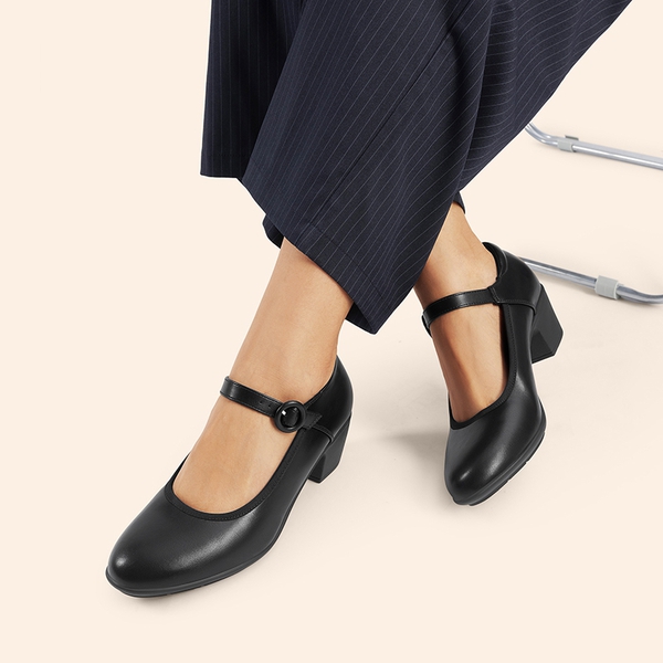 Ascenda Slip-Resistant Arch Support Mary Jane Pumps - BLACK - 7