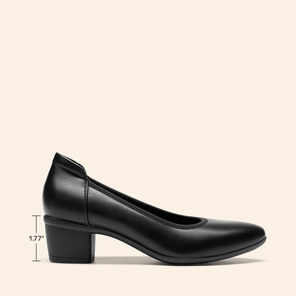 Ascenelle Women's Chunky Heel Dress Shoes - BLACK - 1