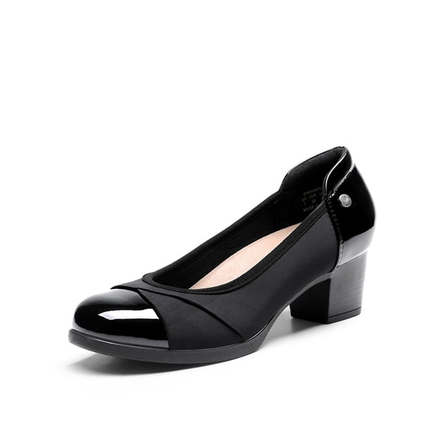 Comfortable Low-Heel Memory Foam Pumps - BLACK -  0