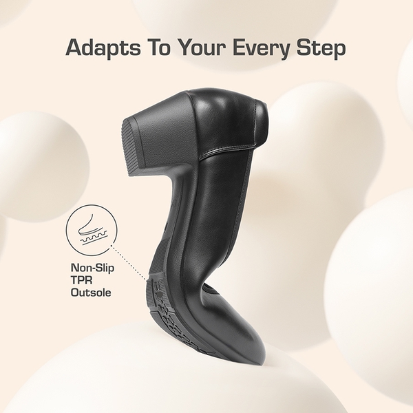 Ascenelle Non-Slip Block Work Pumps - BLACK - 4