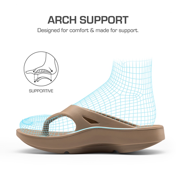 Comfortable Arch Support Flip Flops - TAUPE - 3
