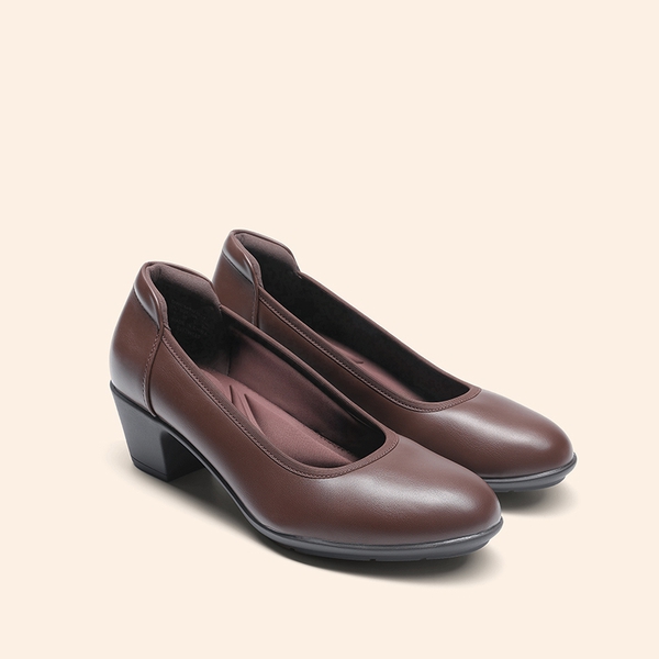 Non-Slip Block Work Pumps - BROWN - 1