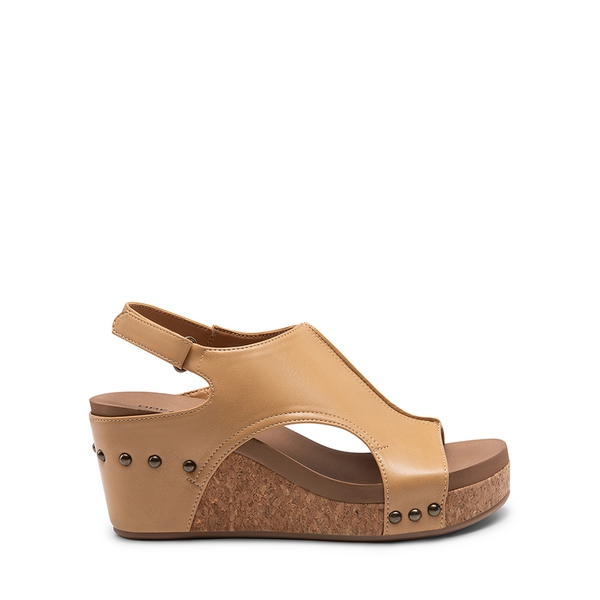 Practical Wedge Heel Sandals - TAN - 1
