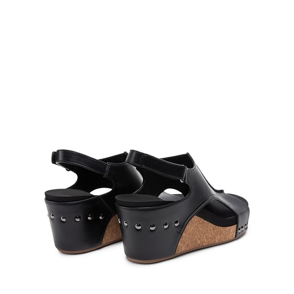 Practical Wedge Heel Sandals - BLACK - 3