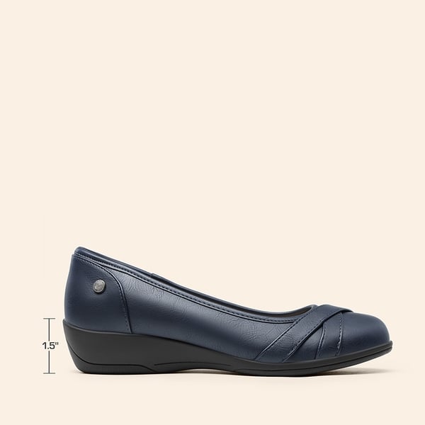 Ascenelle Comfortable Arch Support Fashion Flats - NAVY - 1