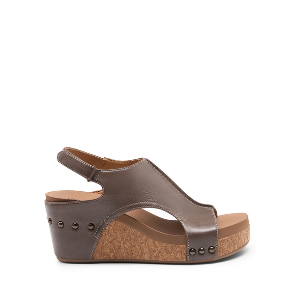 Practical Wedge Heel Sandals - BROWN - 1