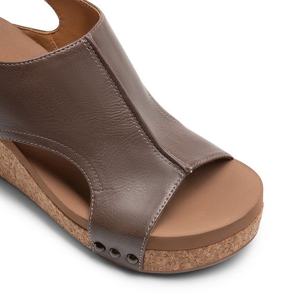 Practical Wedge Heel Sandals - BROWN - 4