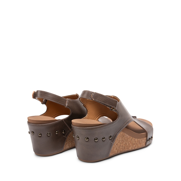 Practical Wedge Heel Sandals - BROWN - 3